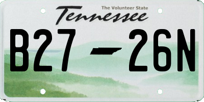 TN license plate B2726N