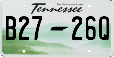 TN license plate B2726Q