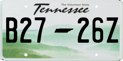 TN license plate B2726Z