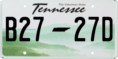 TN license plate B2727D