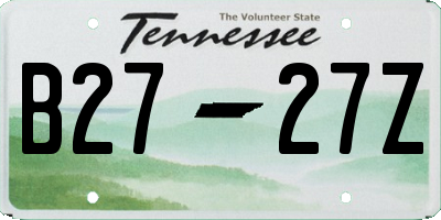 TN license plate B2727Z