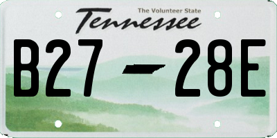 TN license plate B2728E