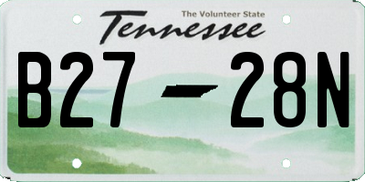 TN license plate B2728N