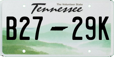 TN license plate B2729K