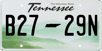 TN license plate B2729N