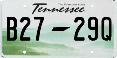 TN license plate B2729Q