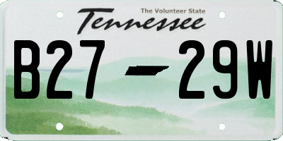 TN license plate B2729W