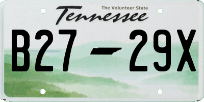 TN license plate B2729X
