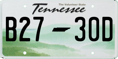 TN license plate B2730D
