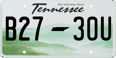 TN license plate B2730U