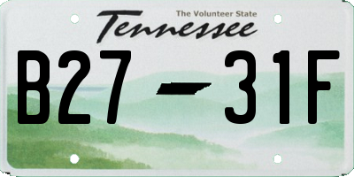 TN license plate B2731F