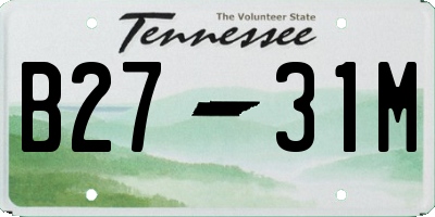 TN license plate B2731M