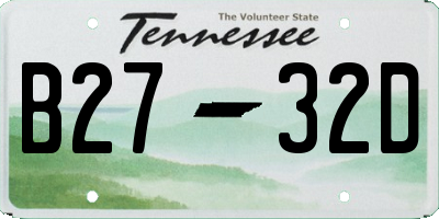 TN license plate B2732D