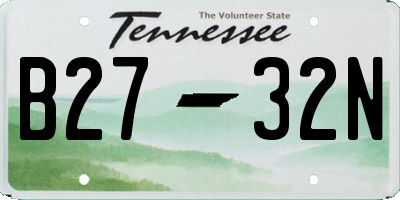TN license plate B2732N