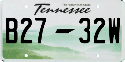 TN license plate B2732W