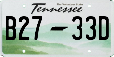 TN license plate B2733D