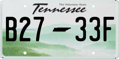 TN license plate B2733F