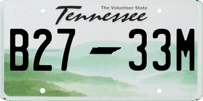 TN license plate B2733M