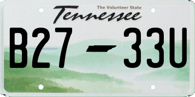 TN license plate B2733U