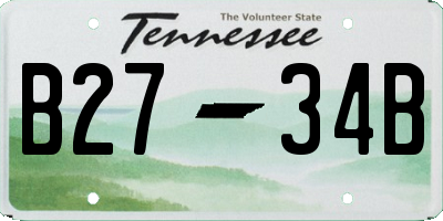 TN license plate B2734B