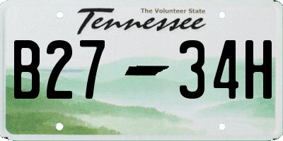 TN license plate B2734H
