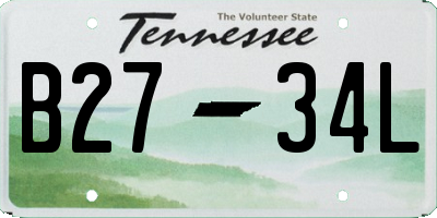 TN license plate B2734L