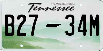 TN license plate B2734M
