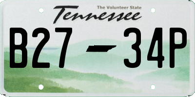 TN license plate B2734P