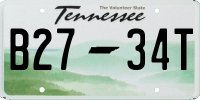 TN license plate B2734T