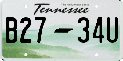 TN license plate B2734U