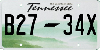 TN license plate B2734X