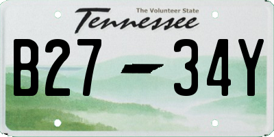 TN license plate B2734Y