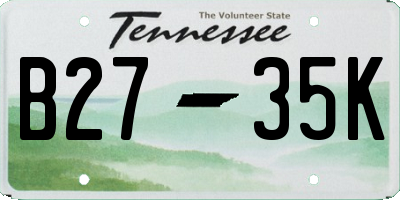 TN license plate B2735K