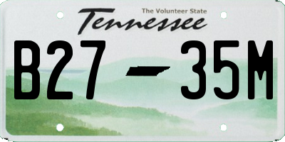 TN license plate B2735M