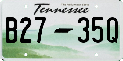 TN license plate B2735Q