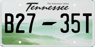 TN license plate B2735T