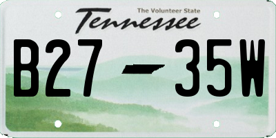TN license plate B2735W