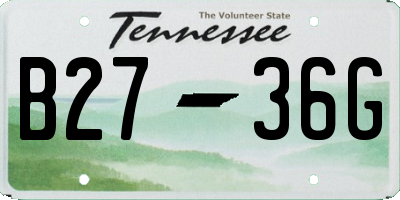 TN license plate B2736G