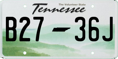 TN license plate B2736J