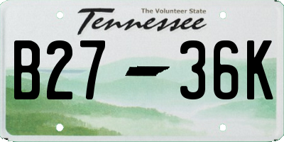 TN license plate B2736K