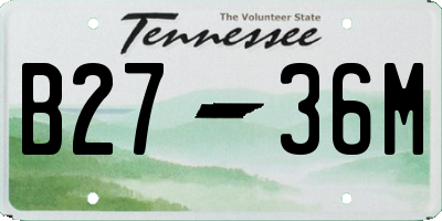 TN license plate B2736M