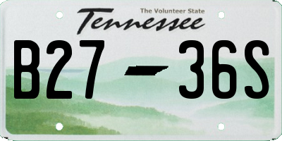 TN license plate B2736S