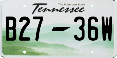 TN license plate B2736W