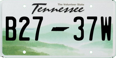 TN license plate B2737W