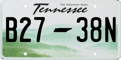 TN license plate B2738N
