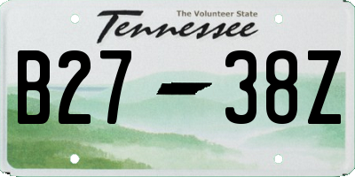 TN license plate B2738Z