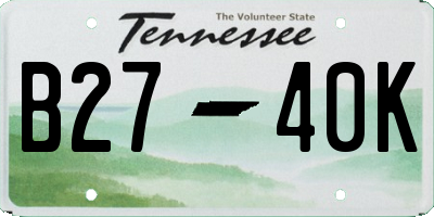 TN license plate B2740K