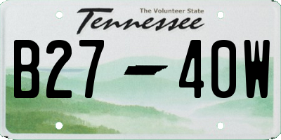 TN license plate B2740W