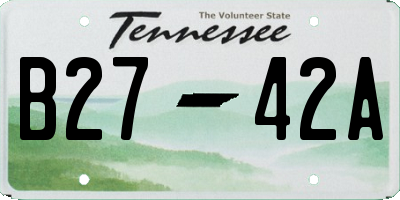 TN license plate B2742A