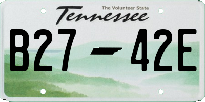 TN license plate B2742E